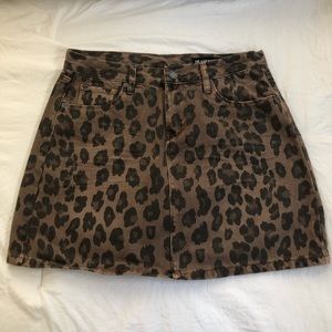 Cheetah Denim Skirt